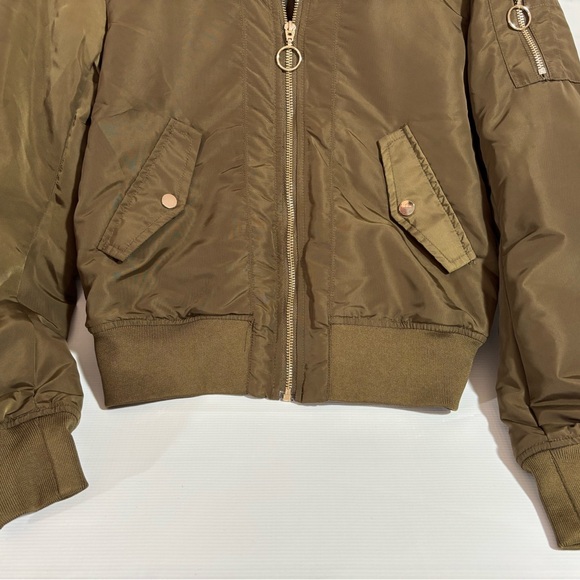 H&M Brown Bomber Jacket with Faux Fur Collar - Picture 3 of 10